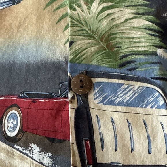 Go Barefoot Hawaiian Shirt Mens XL Woody Car‎ Jukebox Beach Aloha Short Sleeve - Picture 4 of 10